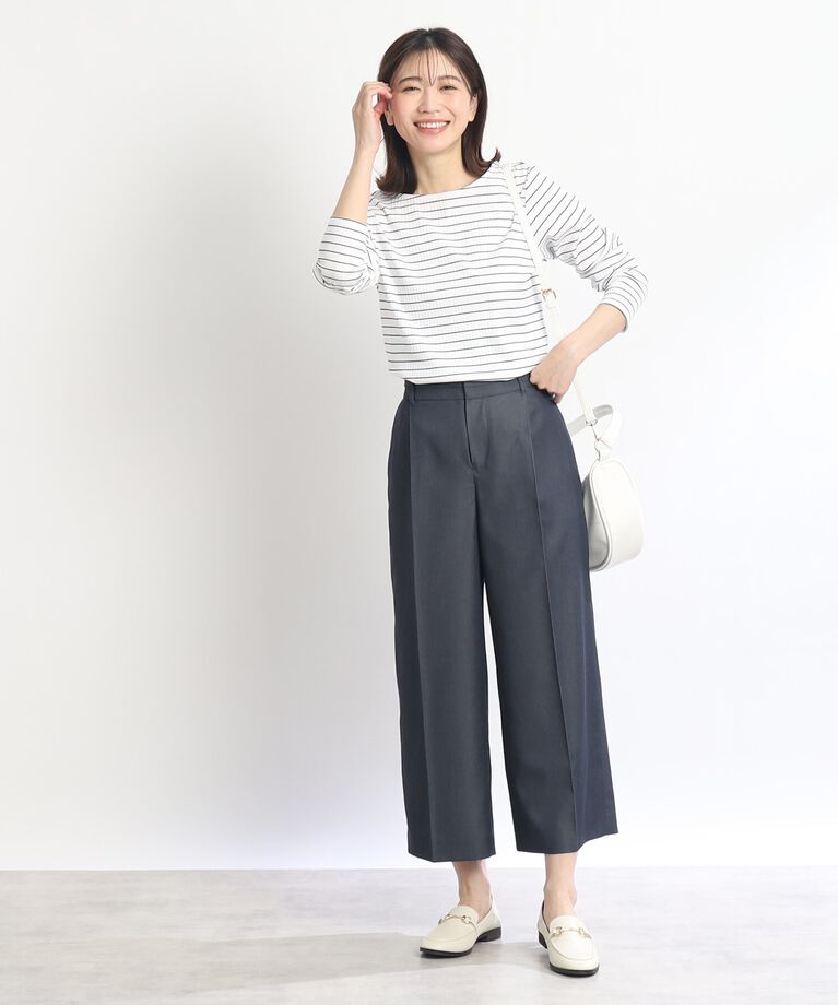Reflect「【SALE/マシンウォッシュ】すっきりリブ風ボーダーカットソー」|Tシャツ・カットソー|