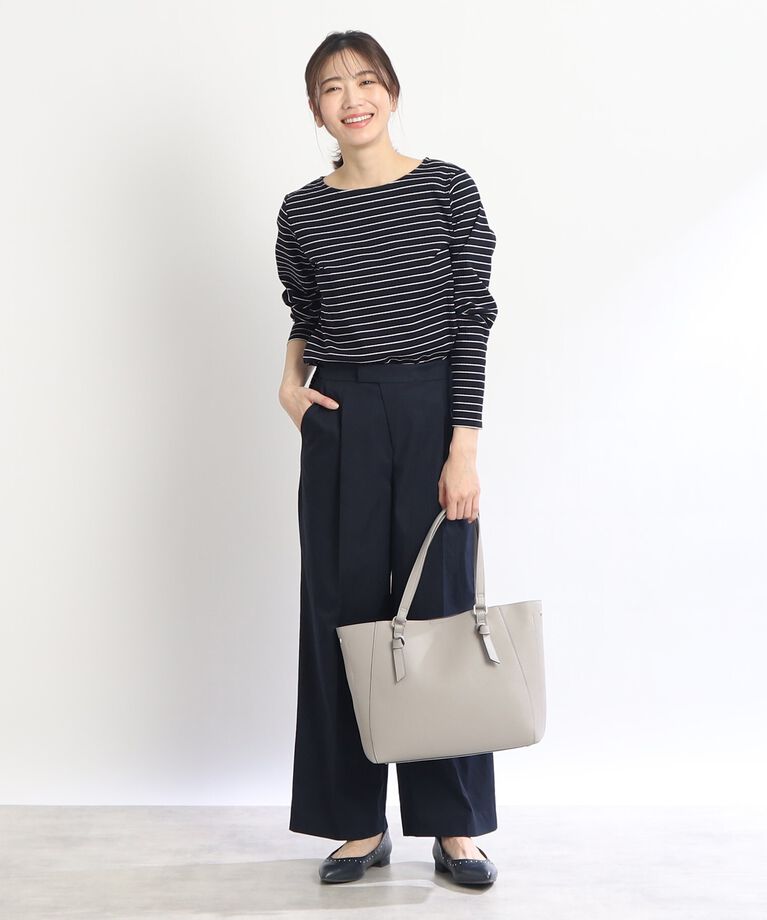 Reflect「【SALE/マシンウォッシュ】すっきりリブ風ボーダーカットソー」|Tシャツ・カットソー|