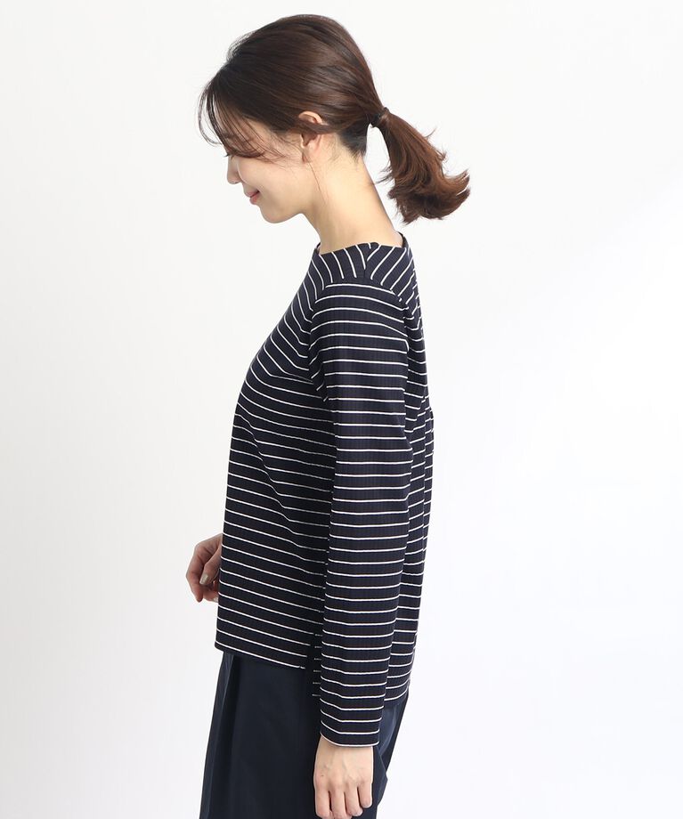 Reflect「【SALE/マシンウォッシュ】すっきりリブ風ボーダーカットソー」|Tシャツ・カットソー|
