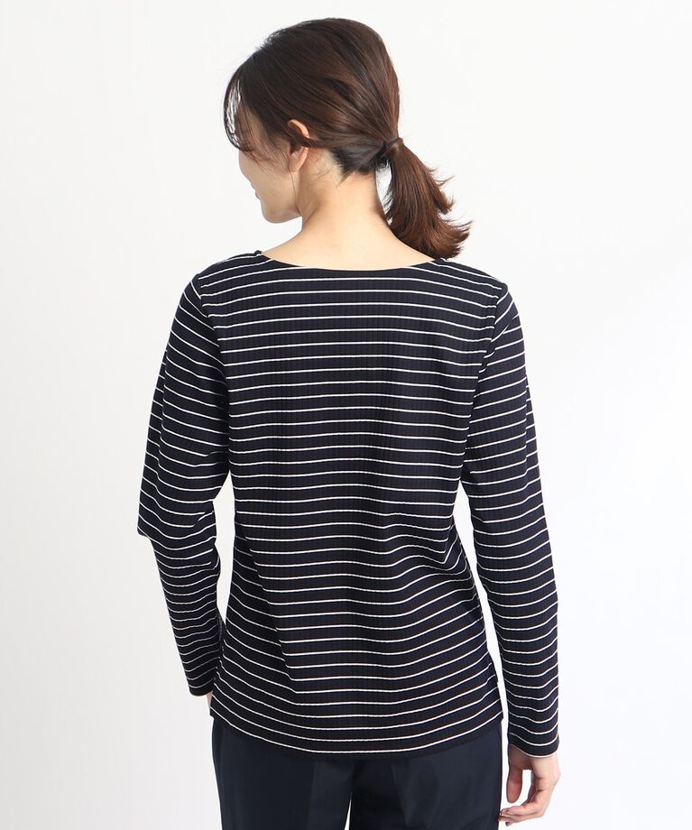 Reflect「【SALE/マシンウォッシュ】すっきりリブ風ボーダーカットソー」|Tシャツ・カットソー|