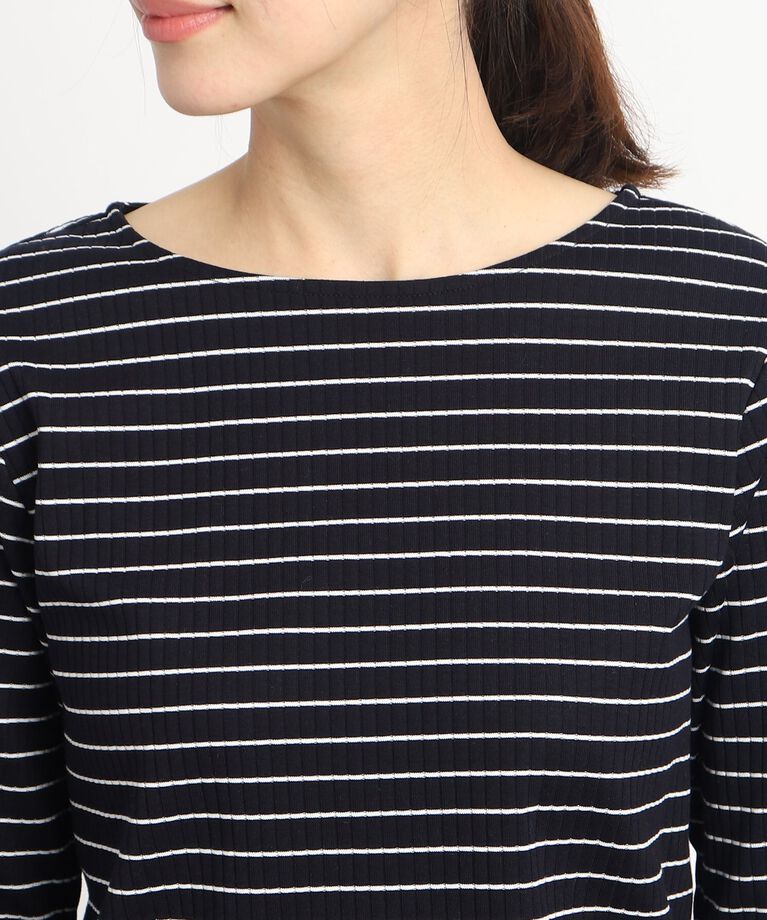 Reflect「【SALE/マシンウォッシュ】すっきりリブ風ボーダーカットソー」|Tシャツ・カットソー|
