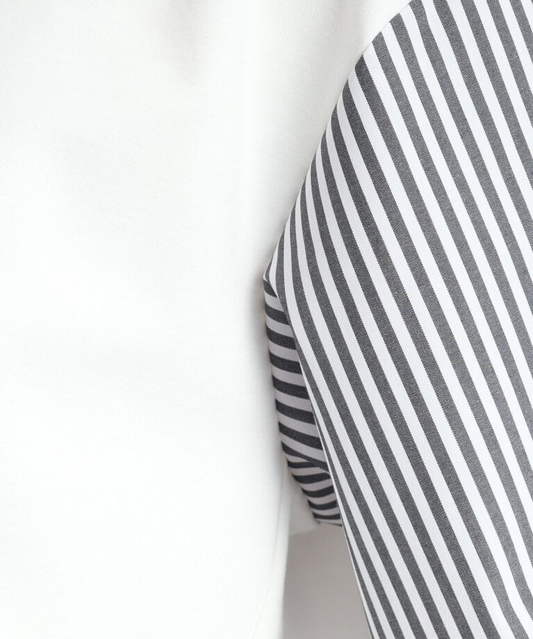 Reflect「【夏SALE／人気商品の夏バージョン！UVカット／接触冷感／洗える】ストライプスリーブカットソー」|Tシャツ・カットソー|