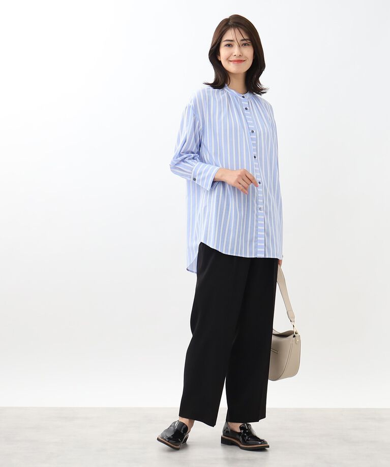 Reflect「【SALE／接触冷感／洗える】ネックギャザーシアーブラウス」|シャツ・ブラウス|