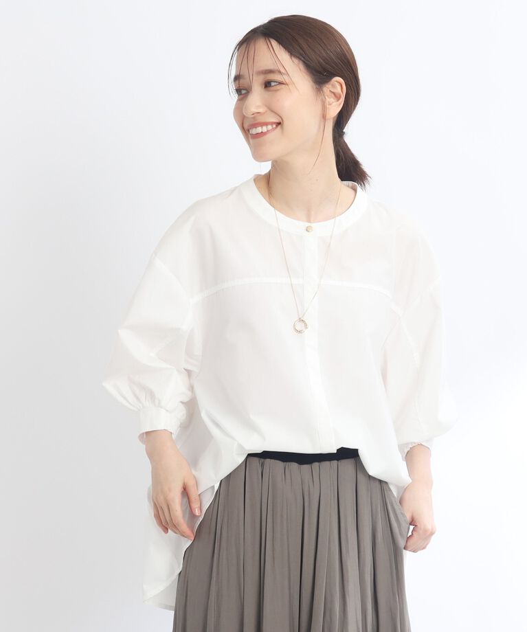 Reflect「【E‐QUALITY／手洗い可／羽織りも可】Aラインシルエットブラウス」|シャツ・ブラウス|ｵﾌﾎﾜｲﾄ(003)