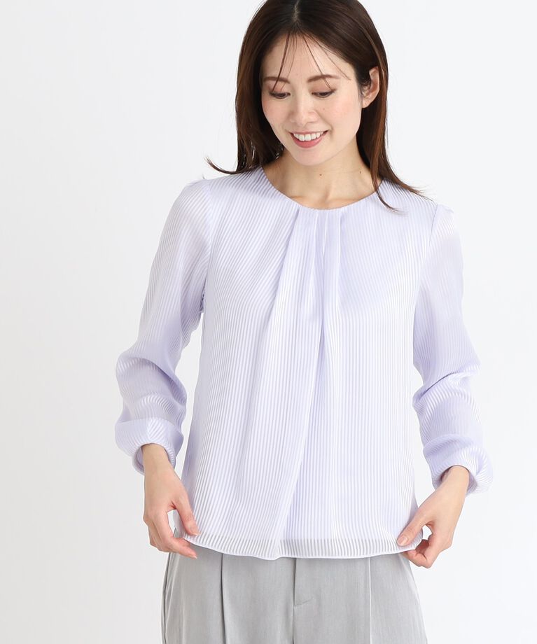 Reflect「【春SALE／手洗い可】シアーシャドーストライプブラウス」|シャツ・ブラウス|