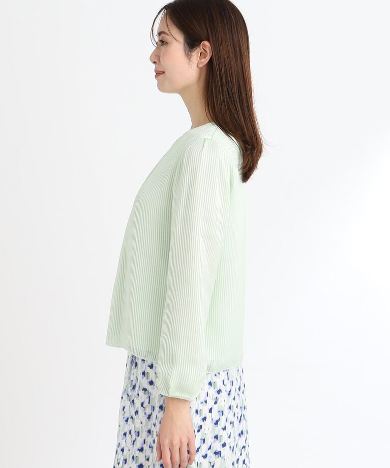 Reflect「【春SALE／手洗い可】シアーシャドーストライプブラウス」|シャツ・ブラウス|