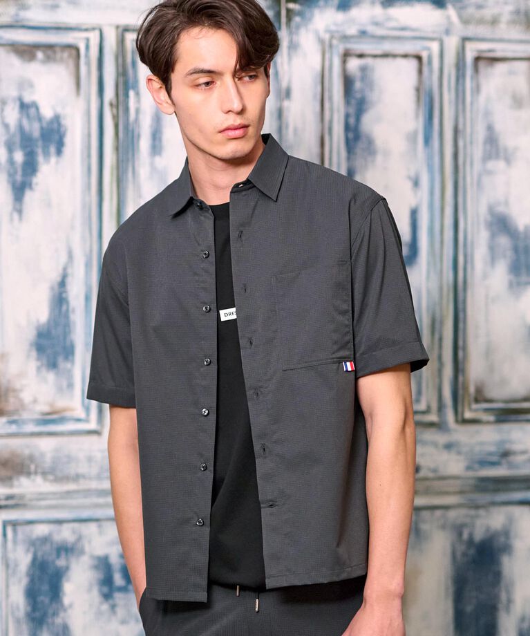 DRESSTERIOR「【セットアップ可/撥水性/UVカット/Safari5月号掲載】COOL DOTS ショートスリーブシ」|シャツ・ブラウス|グレー(012)