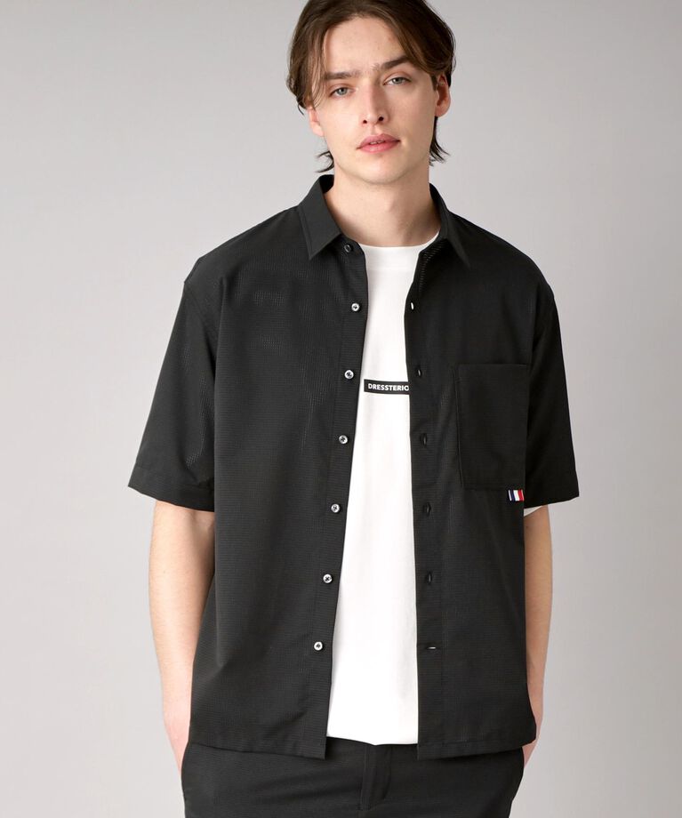 DRESSTERIOR「【セットアップ可/撥水性/UVカット/Safari5月号掲載】COOL DOTS ショートスリーブシ」|シャツ・ブラウス|ブラック(019)