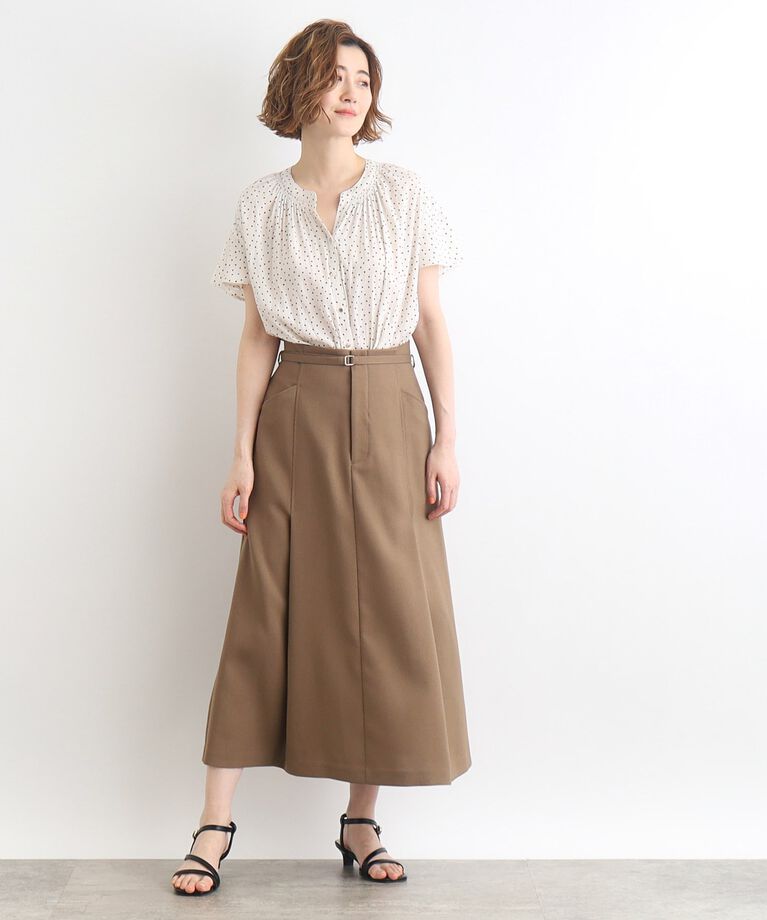 grove「＜ご自宅で洗える＞ヴィンテージサテンスキッパーブラウス」|シャツ・ブラウス|