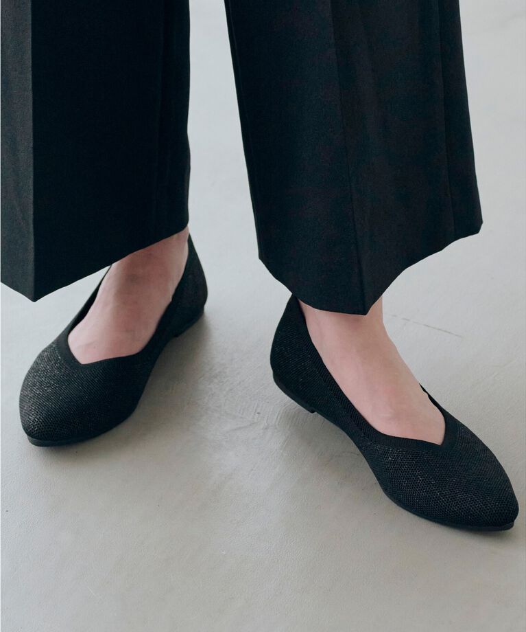 grove「【人間工学】洗えるニットパンプス」|その他|ブラックラメ(119