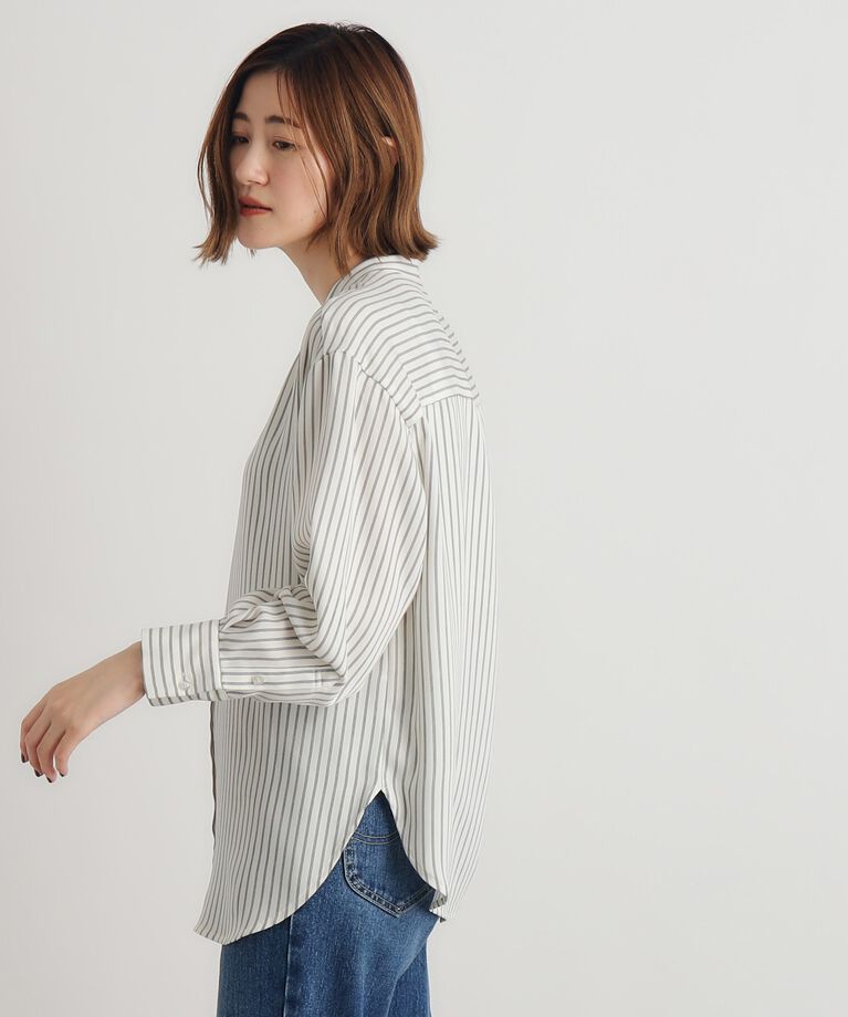 grove「とろみバンドカラーシャツブラウス」|シャツ・ブラウス|