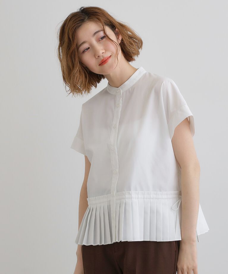 grove「キレイに見えて嬉しい 裾プリーツシャツ」|シャツ・ブラウス|