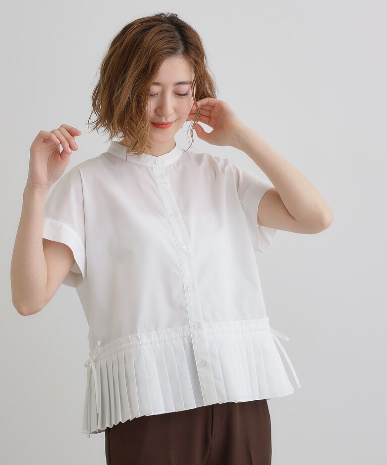 grove「キレイに見えて嬉しい 裾プリーツシャツ」|シャツ・ブラウス|
