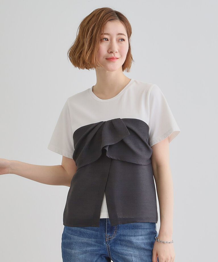grove「【大人のリゾートスタイル/SETUP】麻調ビスチェドッキングT」|Tシャツ・カットソー|スミクロ(018)