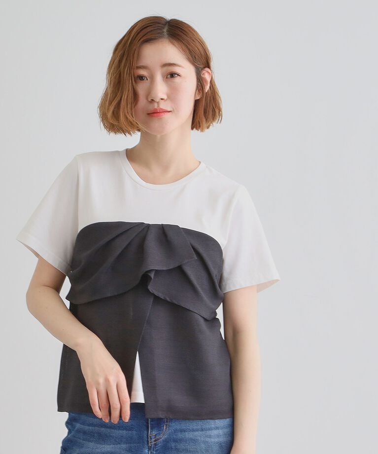 grove「【大人のリゾートスタイル/SETUP】麻調ビスチェドッキングT」|Tシャツ・カットソー|