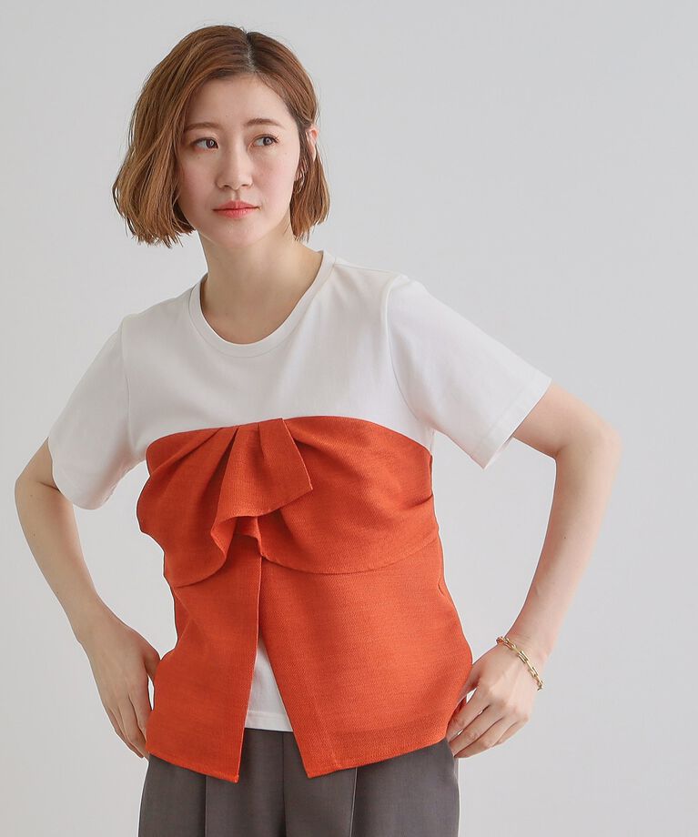 grove「【大人のリゾートスタイル/SETUP】麻調ビスチェドッキングT」|Tシャツ・カットソー|