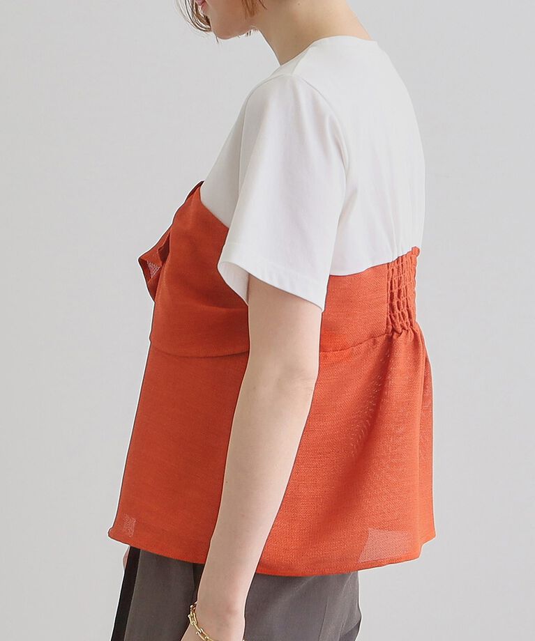 grove「【大人のリゾートスタイル/SETUP】麻調ビスチェドッキングT」|Tシャツ・カットソー|