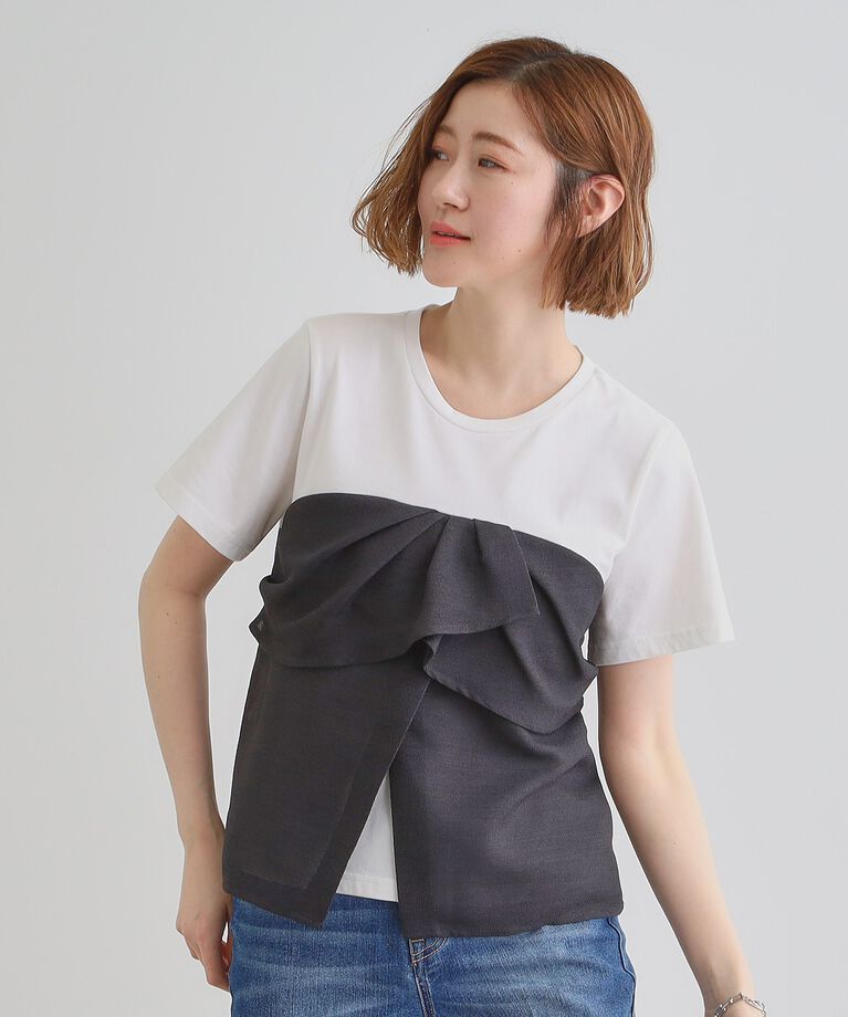 grove「【大人のリゾートスタイル/SETUP】麻調ビスチェドッキングT」|Tシャツ・カットソー|