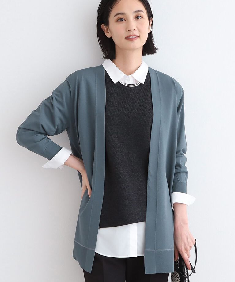INDIVI「【洗える／上品】ミニマム大人カーディガンニット」|カーディガン|ﾌﾞﾙｰ(093)