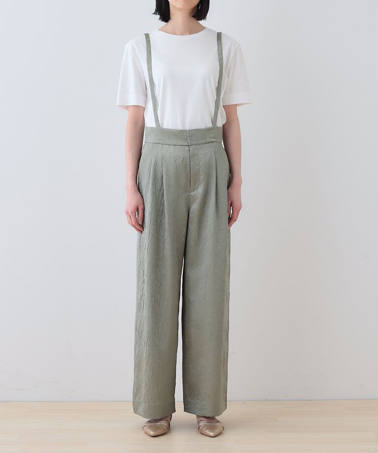 INDIVI「春SALE！【サスペンダー付き】2WAYクラッシュサテンパンツ」|その他|
