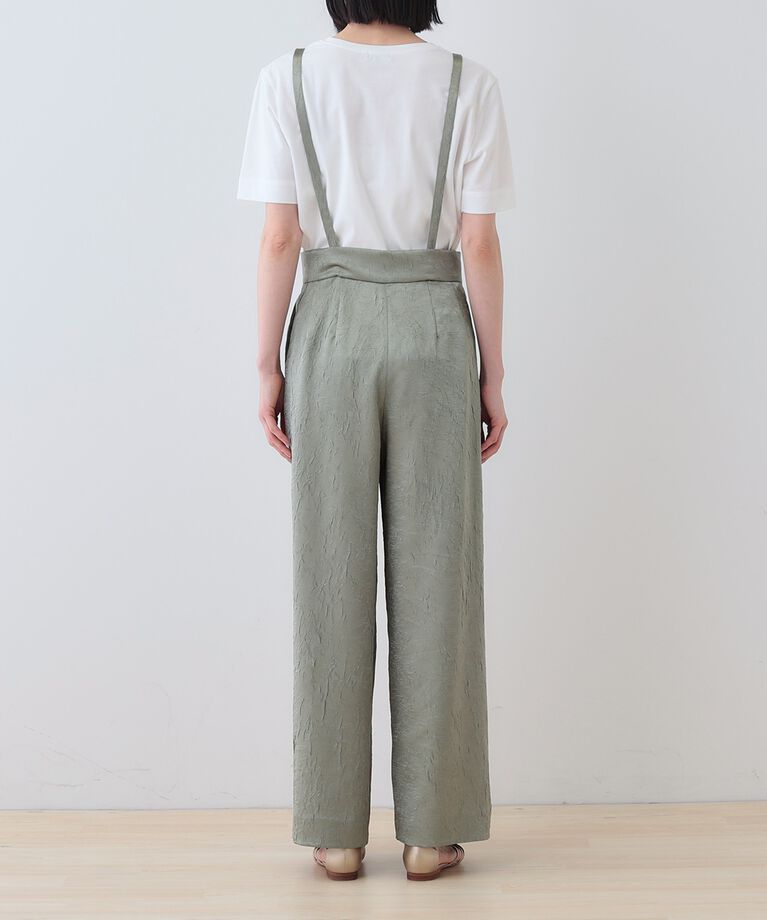 INDIVI「春SALE！【サスペンダー付き】2WAYクラッシュサテンパンツ」|その他|