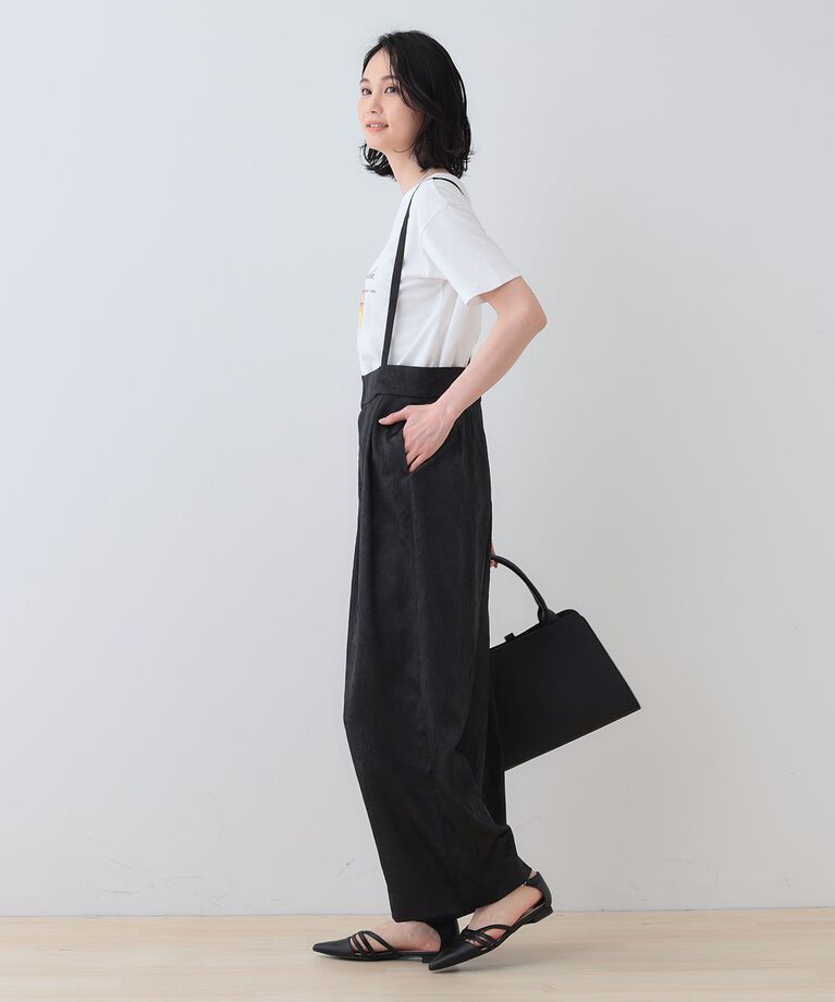 INDIVI「春SALE！【サスペンダー付き】2WAYクラッシュサテンパンツ」|その他|