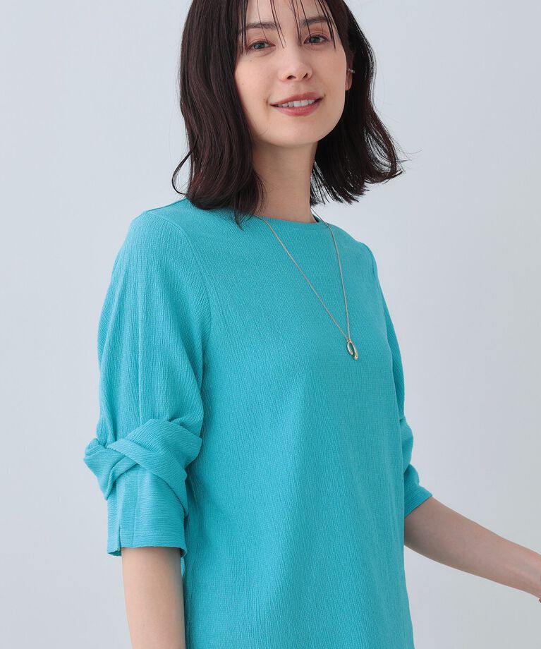 INDIVI「【洗える／吸水速乾／UVケア】ねじりデザイン袖カットソー」|Tシャツ・カットソー|