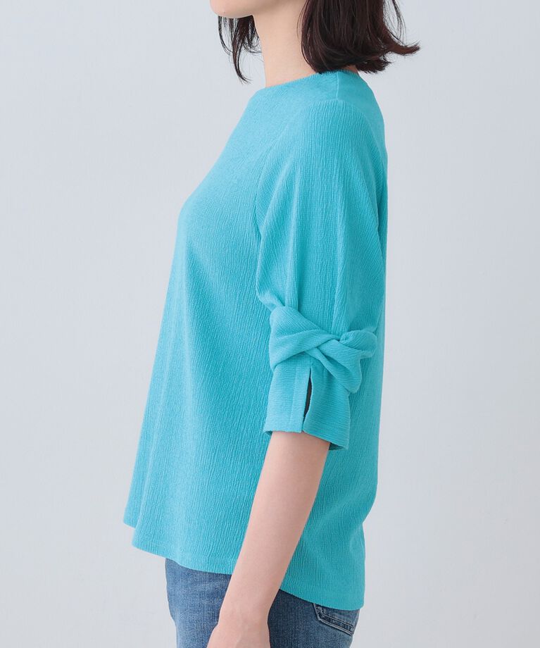 INDIVI「【洗える／吸水速乾／UVケア】ねじりデザイン袖カットソー」|Tシャツ・カットソー|