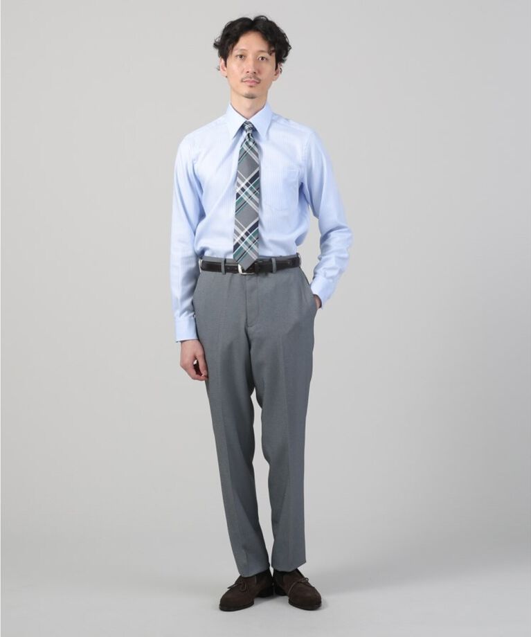 TAKEO KIKUCHI「【ONOFF/セットアップ対応】メランジ シャークスキン ストレッチ パンツ」|スーツ|