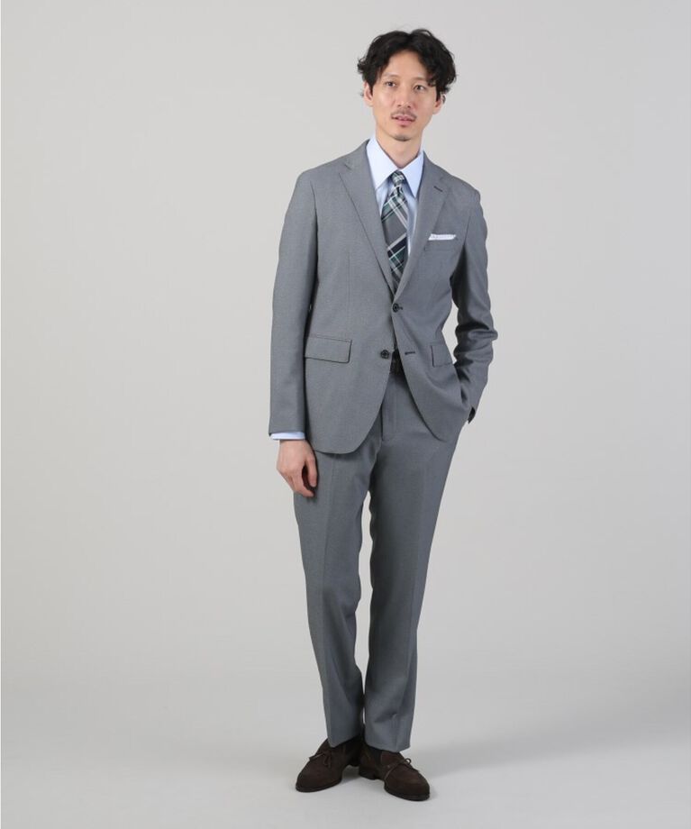 TAKEO KIKUCHI「【ONOFF/セットアップ対応】メランジ シャークスキン ストレッチ パンツ」|スーツ|