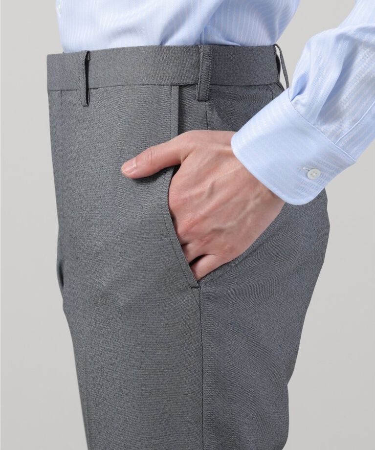 TAKEO KIKUCHI「【ONOFF/セットアップ対応】メランジ シャークスキン ストレッチ パンツ」|スーツ|