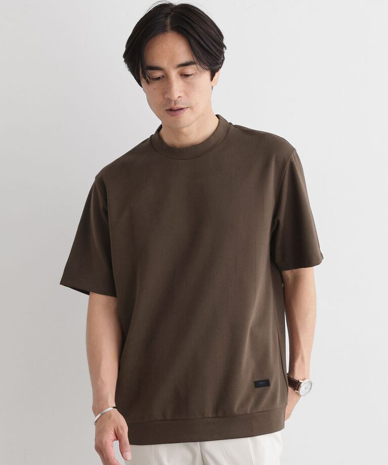 TAKEO KIKUCHI「【尾州ファブリック】 スライドパズル柄 ポンチ プルオーバー」|Tシャツ・カットソー|ブラウン(044)
