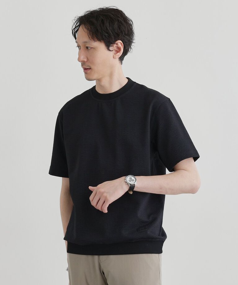 TAKEO KIKUCHI「【抗菌防臭】サッカージャージプルオーバー」|Tシャツ・カットソー|ブラック(019)