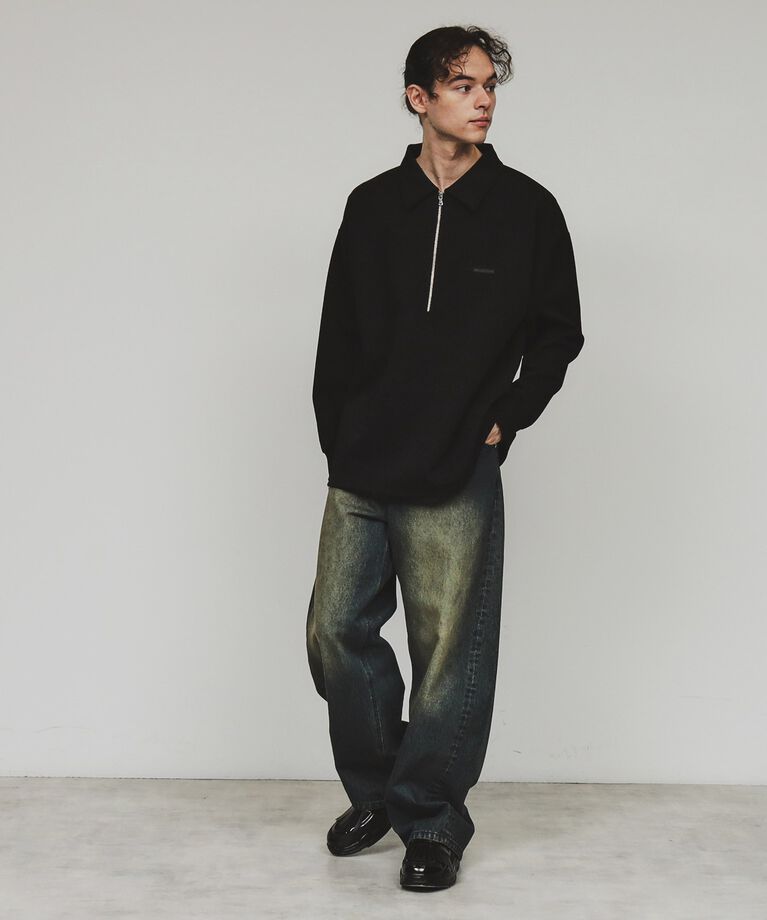 tk.TAKEO KIKUCHI「ルーズハーフジップポロスウェット」|Tシャツ・カットソー|