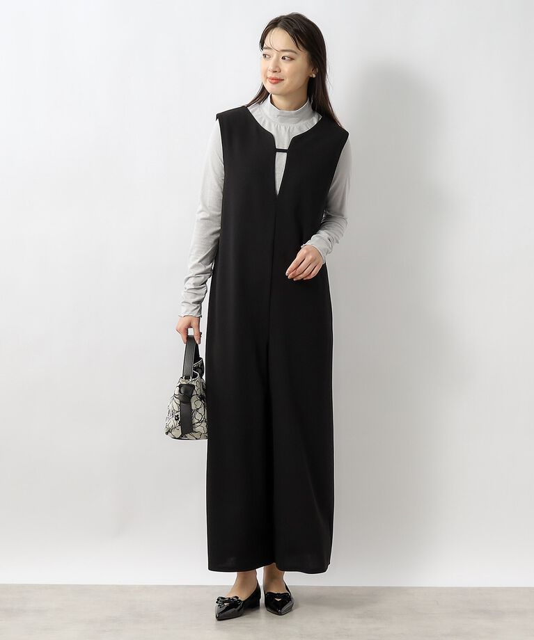 index「≪通勤・セレモニー対応≫ 前後2way/カットジョーゼットサロペット【イージーケア/洗濯機洗い可】」|オールインワン|