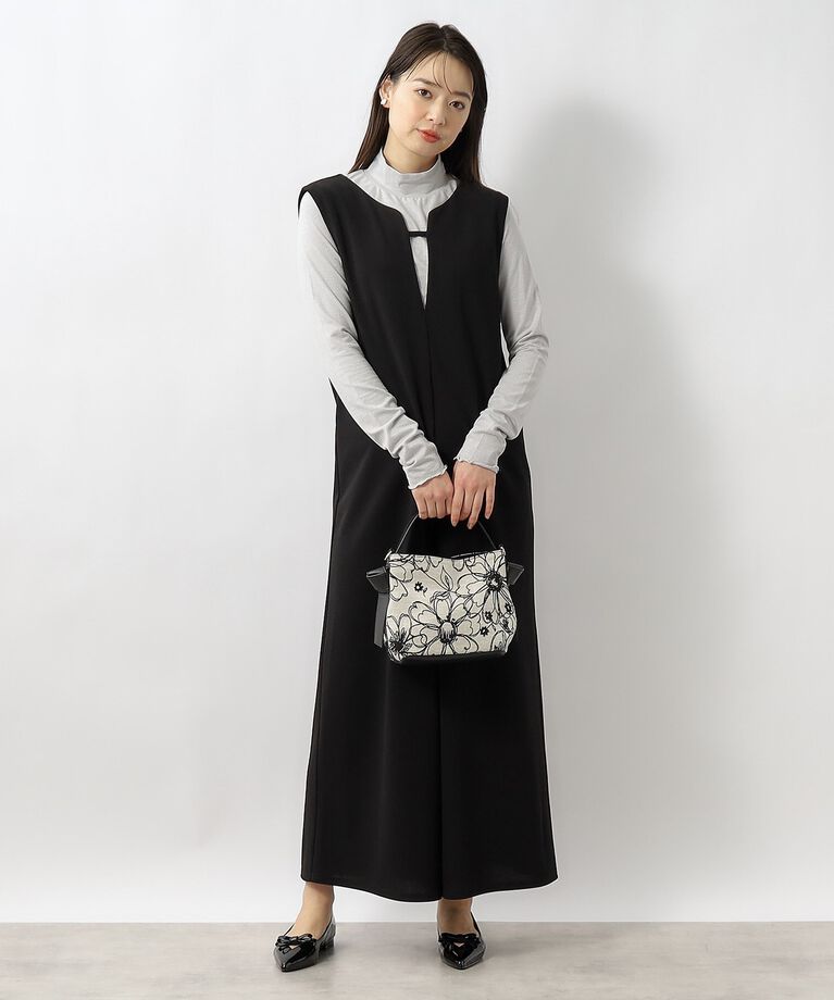 index「≪通勤・セレモニー対応≫ 前後2way/カットジョーゼットサロペット【イージーケア/洗濯機洗い可】」|オールインワン|