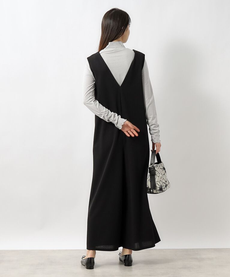 index「≪通勤・セレモニー対応≫ 前後2way/カットジョーゼットサロペット【イージーケア/洗濯機洗い可】」|オールインワン|