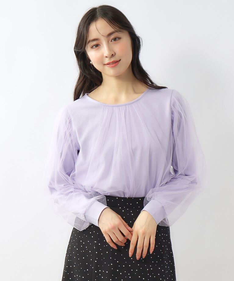 index「≪S-LLsize≫ チュールレイヤードトップス【洗濯機洗い可】」|Tシャツ・カットソー|
