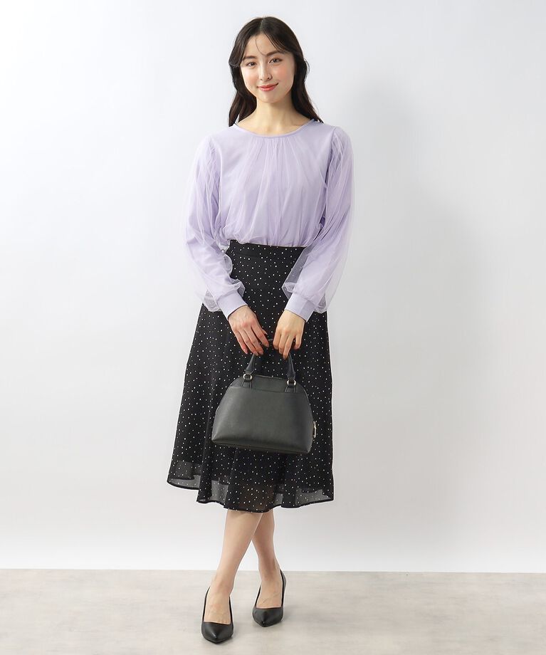 index「≪S-LLsize≫ チュールレイヤードトップス【洗濯機洗い可】」|Tシャツ・カットソー|