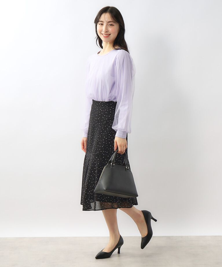 index「≪S-LLsize≫ チュールレイヤードトップス【洗濯機洗い可】」|Tシャツ・カットソー|