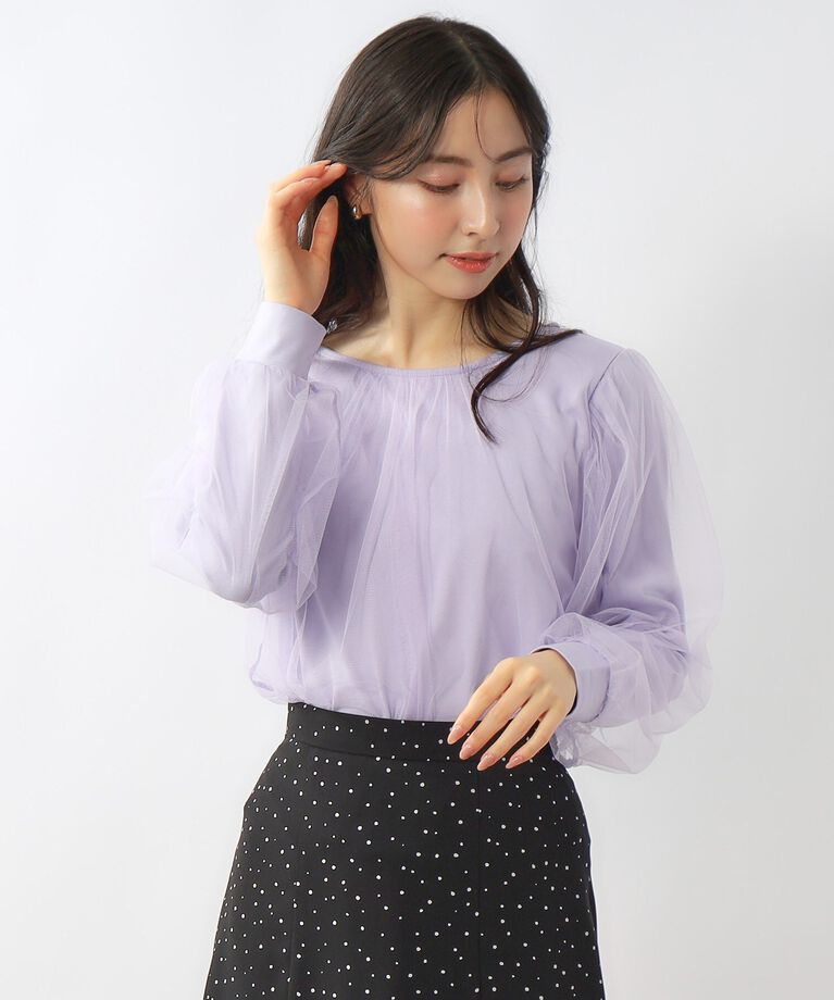 index「≪S-LLsize≫ チュールレイヤードトップス【洗濯機洗い可】」|Tシャツ・カットソー|ﾗﾍﾞﾝﾀﾞｰ(080)