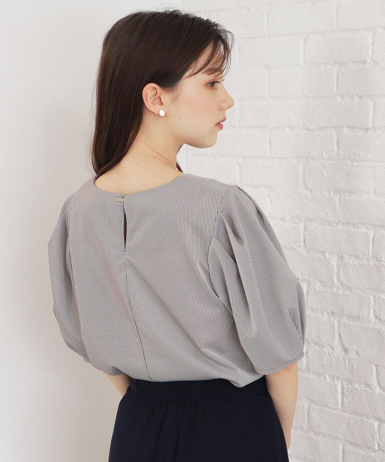 index「ストライプタックスリーブトップス【吸水速乾/洗濯機洗い可】」|Tシャツ・カットソー|