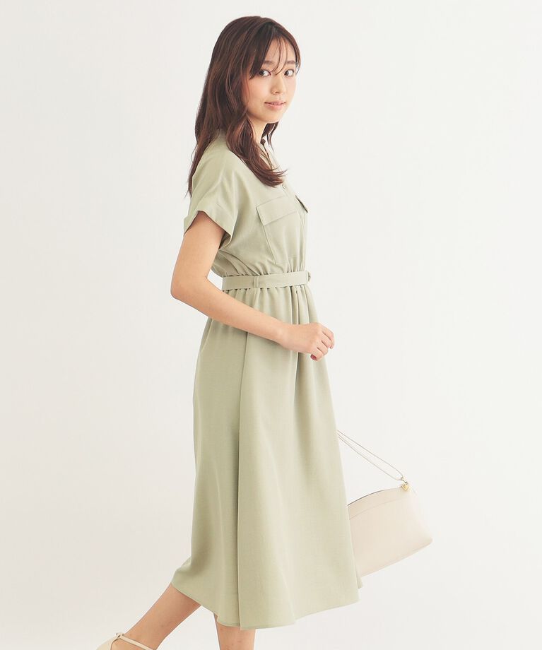 index「《6color/S-LLsize》ダブルポケットシャツワンピース【吸水速乾/防シワ/抗ピル/洗濯機洗い可】」|ワンピース|