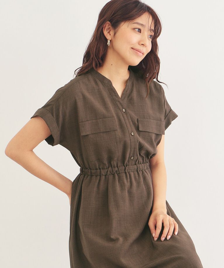 index「《6color/S-LLsize》ダブルポケットシャツワンピース【吸水速乾/防シワ/抗ピル/洗濯機洗い可】」|ワンピース|