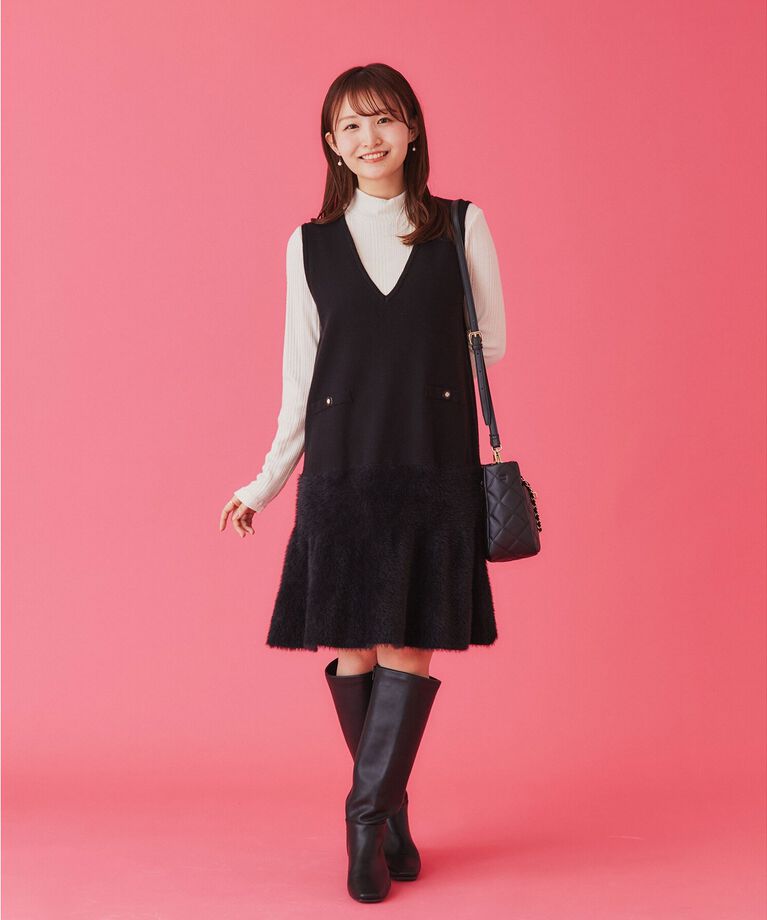 index「《6color/S-LLsize》ラメリブハイネックトップス【洗濯機洗い可/吸湿発熱】」|Tシャツ・カットソー|