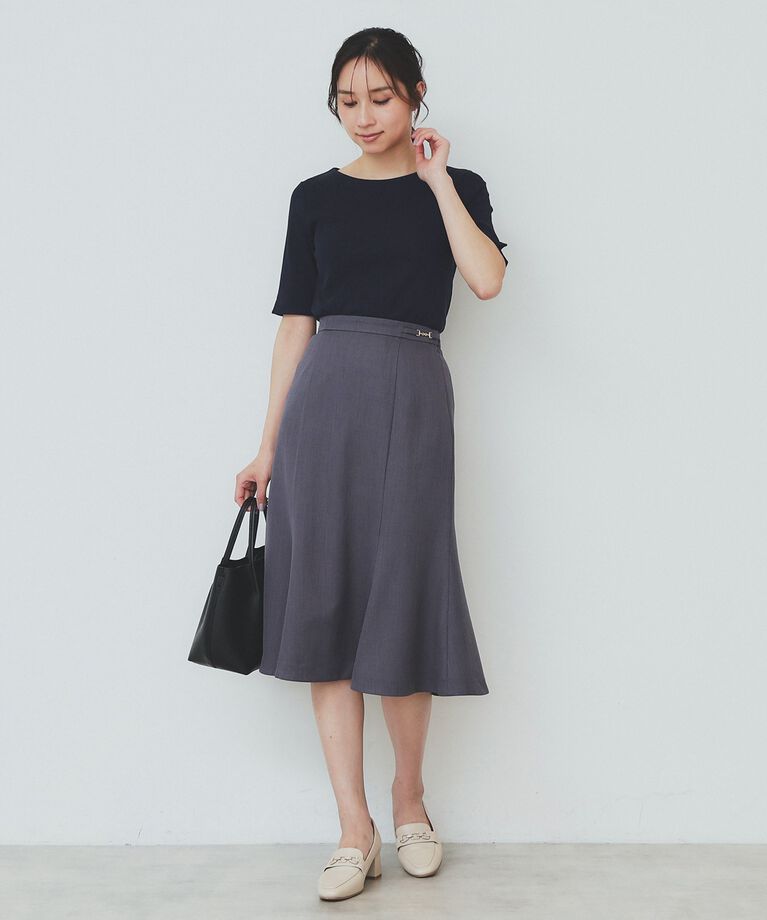 index「《7色展開/XS-LLサイズ》ボートネックリブトップス【UV/洗濯機洗い可】」|Tシャツ・カットソー|