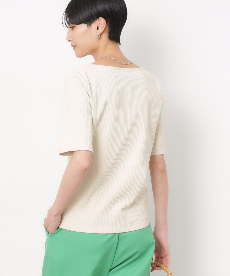 OPAQUE.CLIP「GIZAコットンリブ ボートネックカットソー」|Tシャツ・カットソー|