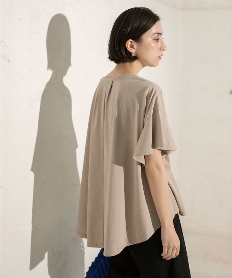 OPAQUE.CLIP「フリルスリーブカットソー【洗濯機洗い可】」|Tシャツ・カットソー|