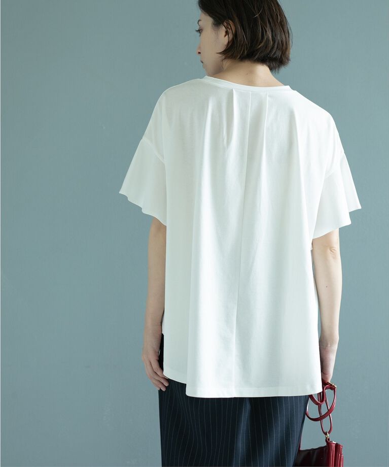 OPAQUE.CLIP「フリルスリーブカットソー【洗濯機洗い可】」|Tシャツ・カットソー|