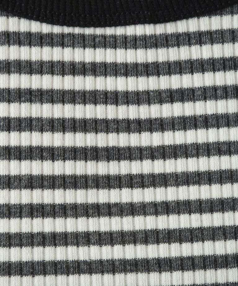 OPAQUE.CLIP「細ボーダーリブカットソー【洗濯機洗い可】」|Tシャツ・カットソー|